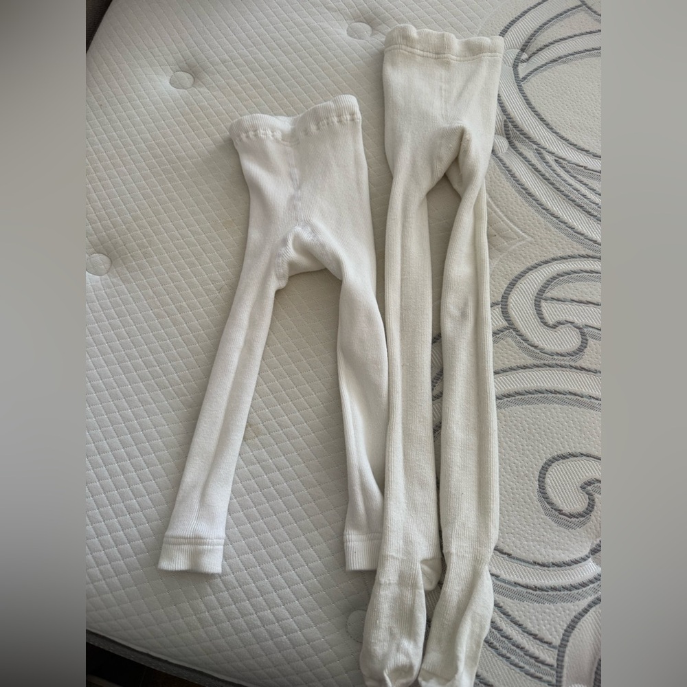 Hanna Andersson 4T Kids White Tights bundle